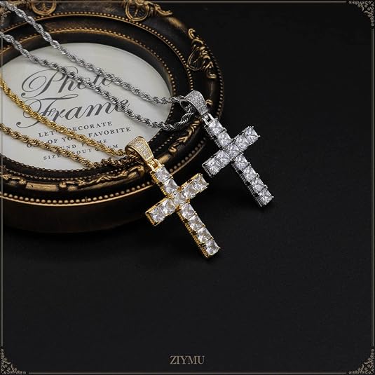 Amazon | [ZIYMU] ジーム ネックレス クロス ペンダント ステンレス